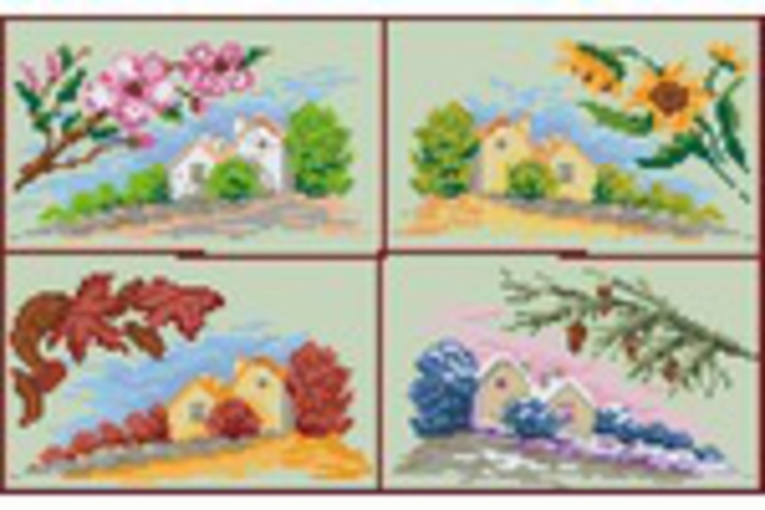 Four Seasons Eight [8] Baseplate PixelHobby Mini-mosaic Art Kit image 0
